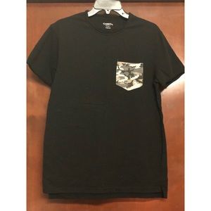 Carbon Tee with Camo Pocket